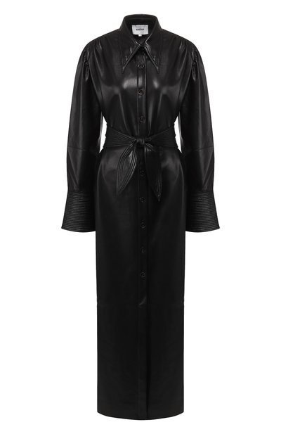 Женское платье с поясом NANUSHKA, арт. R0SANA_BLACK_VEGAN LEATHER