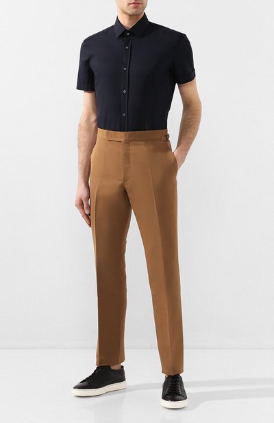 Хлопковая сорочка BOSS темно-синего цвета по цене 7300 руб., арт. 50427548, фото 2 Хлопковая сорочка BOSS, арт. 50427548, фото 2