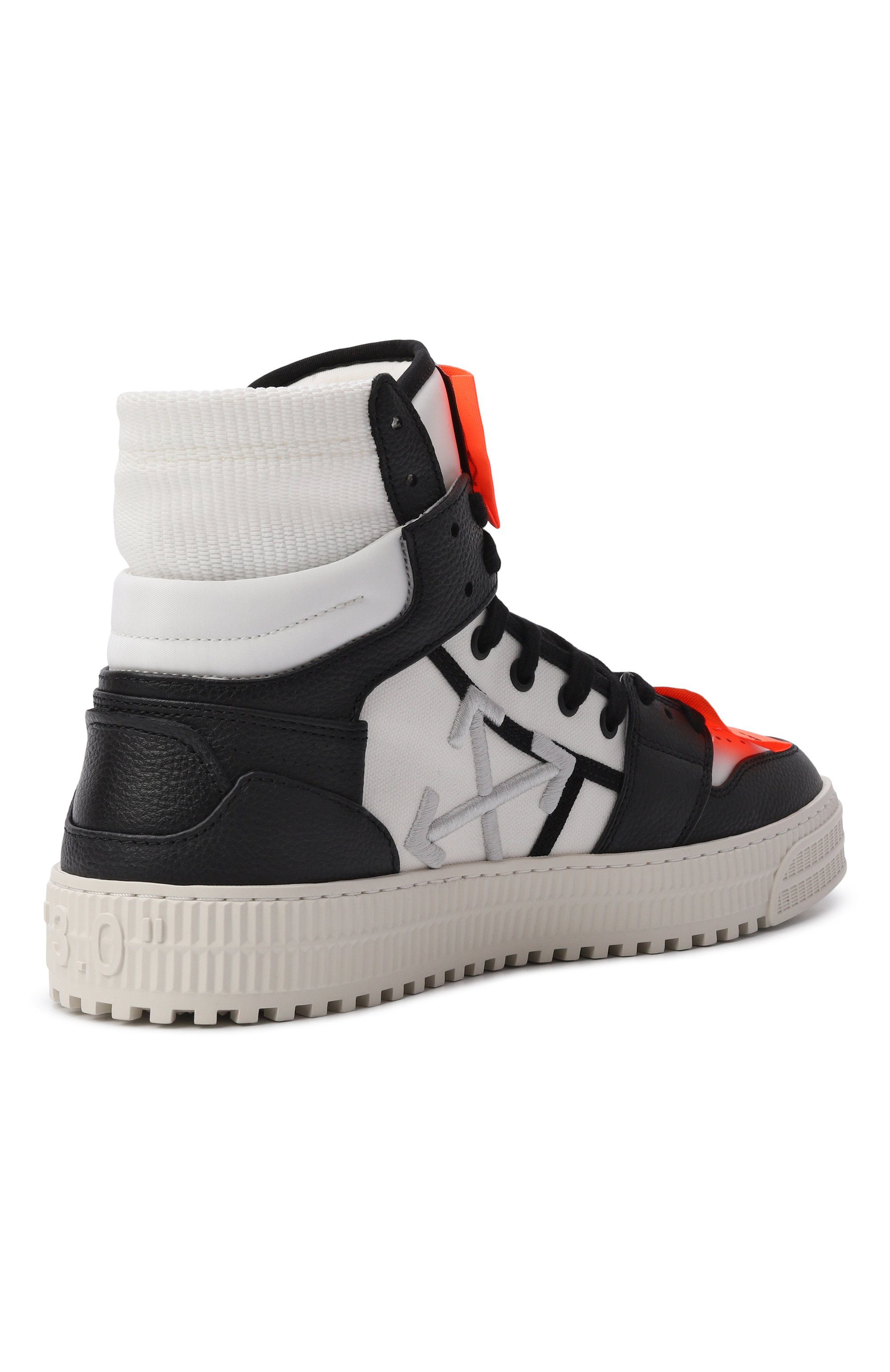 Комбинированные кеды 3.0 off court OFF-WHITE черно-белого цвета по цене 72550 руб., арт. 0MIA065S26LEA001, фото 4 Комбинированные кеды 3.0 off court OFF-WHITE, арт. 0MIA065S26LEA001, фото 4