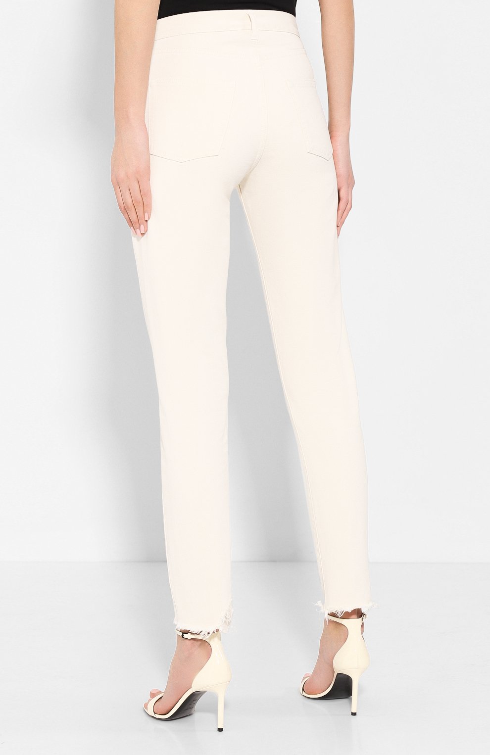 Джинсы SAINT LAURENT белого цвета по цене 63900 руб., арт. 612062/Y538V, фото 4 Джинсы SAINT LAURENT, арт. 612062/Y538V, фото 4