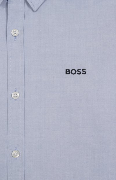 Хлопковая рубашка BOSS голубого цвета по цене 10900 руб., арт. J51626/14A-16A, фото 3 Хлопковая рубашка BOSS, арт. J51626/14A-16A, фото 3