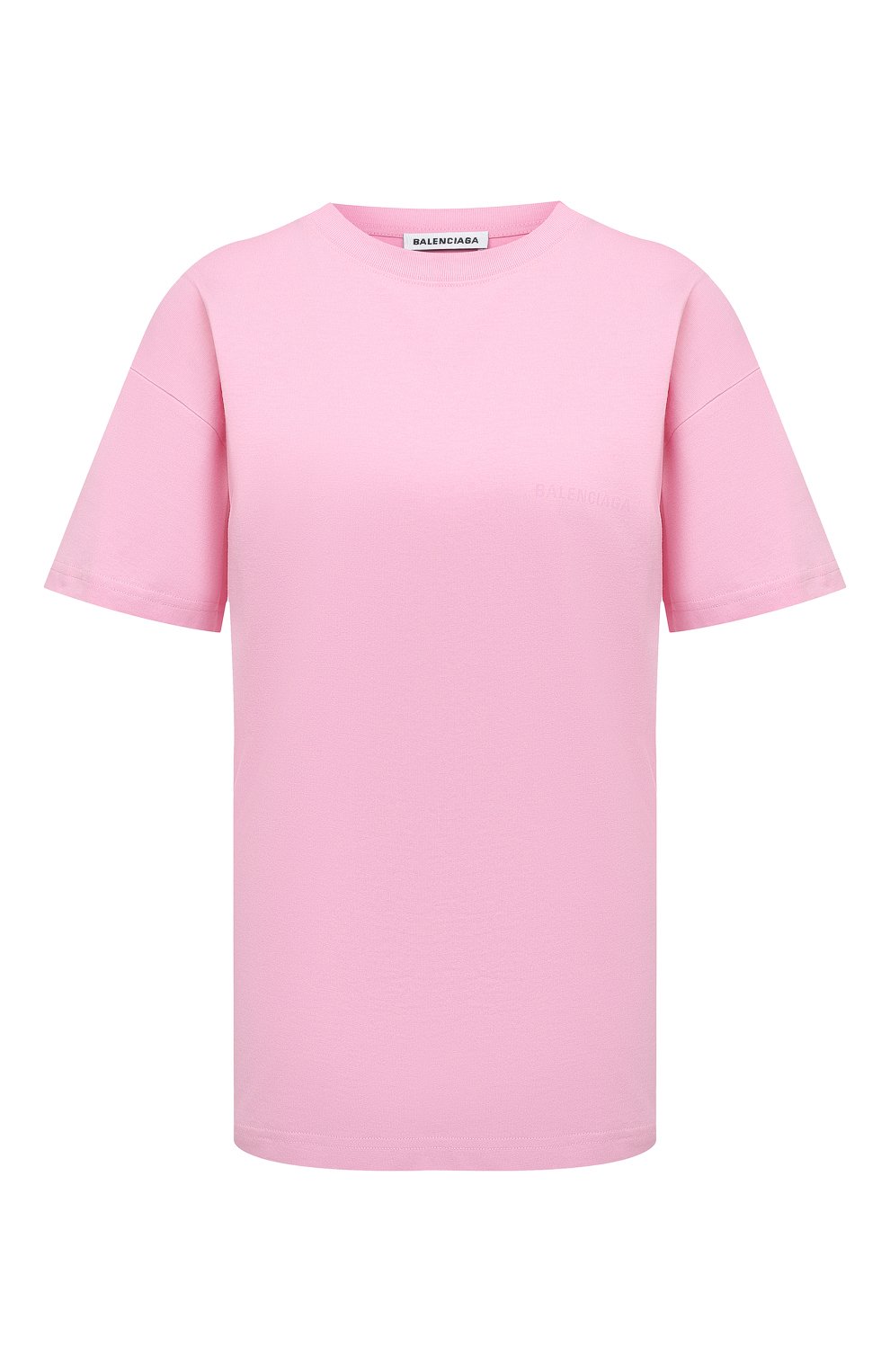 Хлопковая футболка BALENCIAGA розового цвета по цене 69850 руб., арт. 612965/TIVG5, фото 1 Хлопковая футболка BALENCIAGA, арт. 612965/TIVG5, фото 1