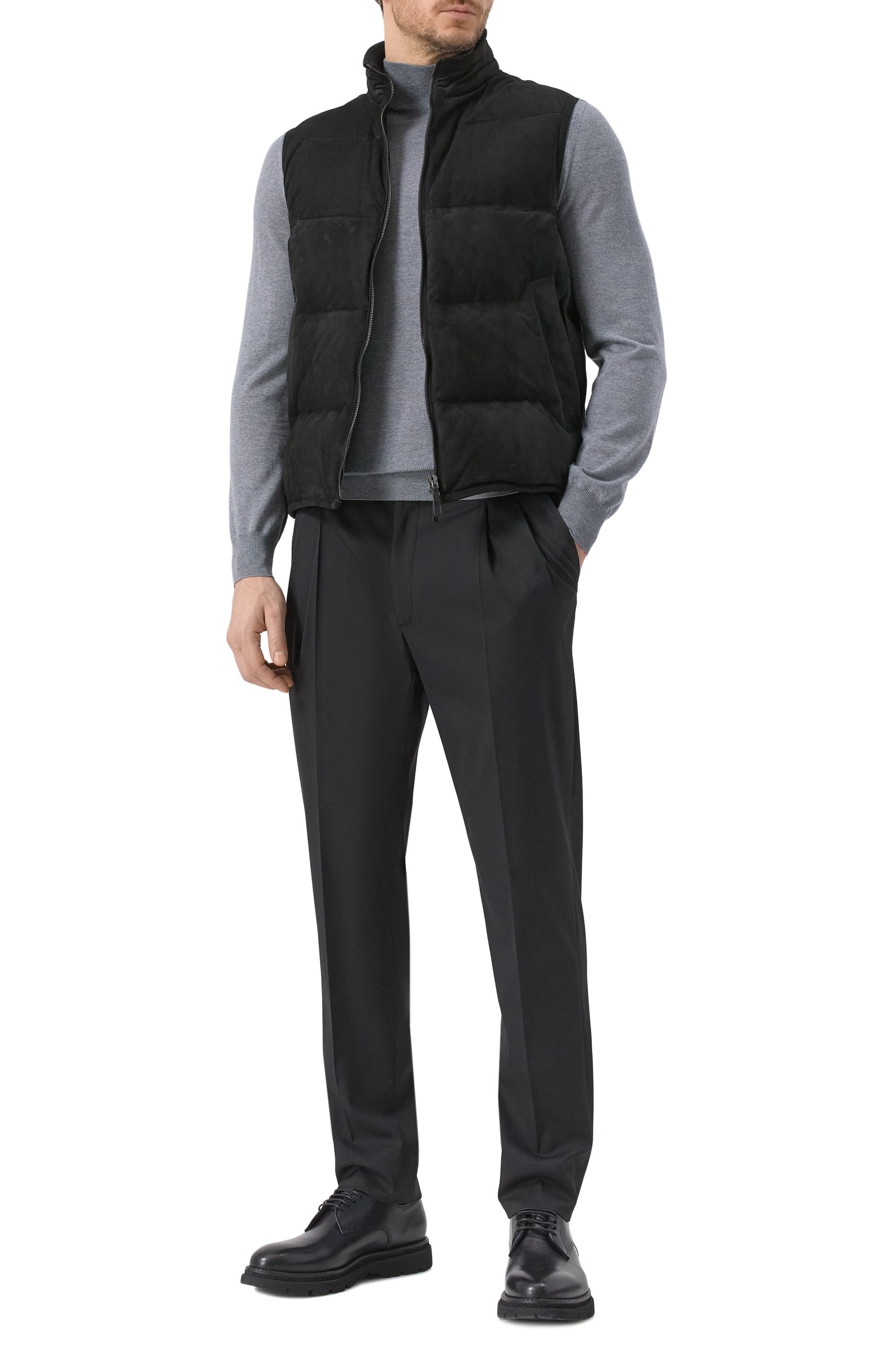 Замшевый жилет ZEGNA черного цвета по цене 834000 руб., арт. E184/UEPVMA8, фото 2 Замшевый жилет ZEGNA, арт. E184/UEPVMA8, фото 2