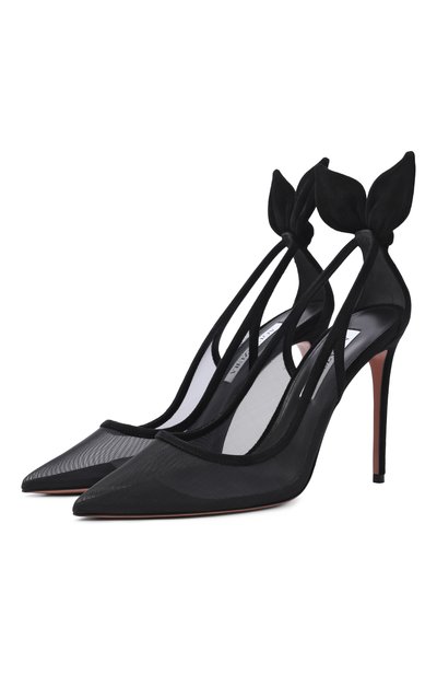 Женские комбинированные туфли bow tie 105 AQUAZZURA, арт. DENHIGP1-FMD-000