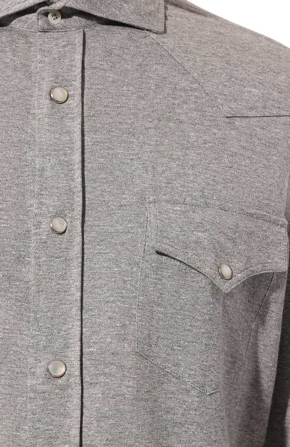 Рубашка изо льна и хлопка BRUNELLO CUCINELLI, арт. MW835B2289, фото 5