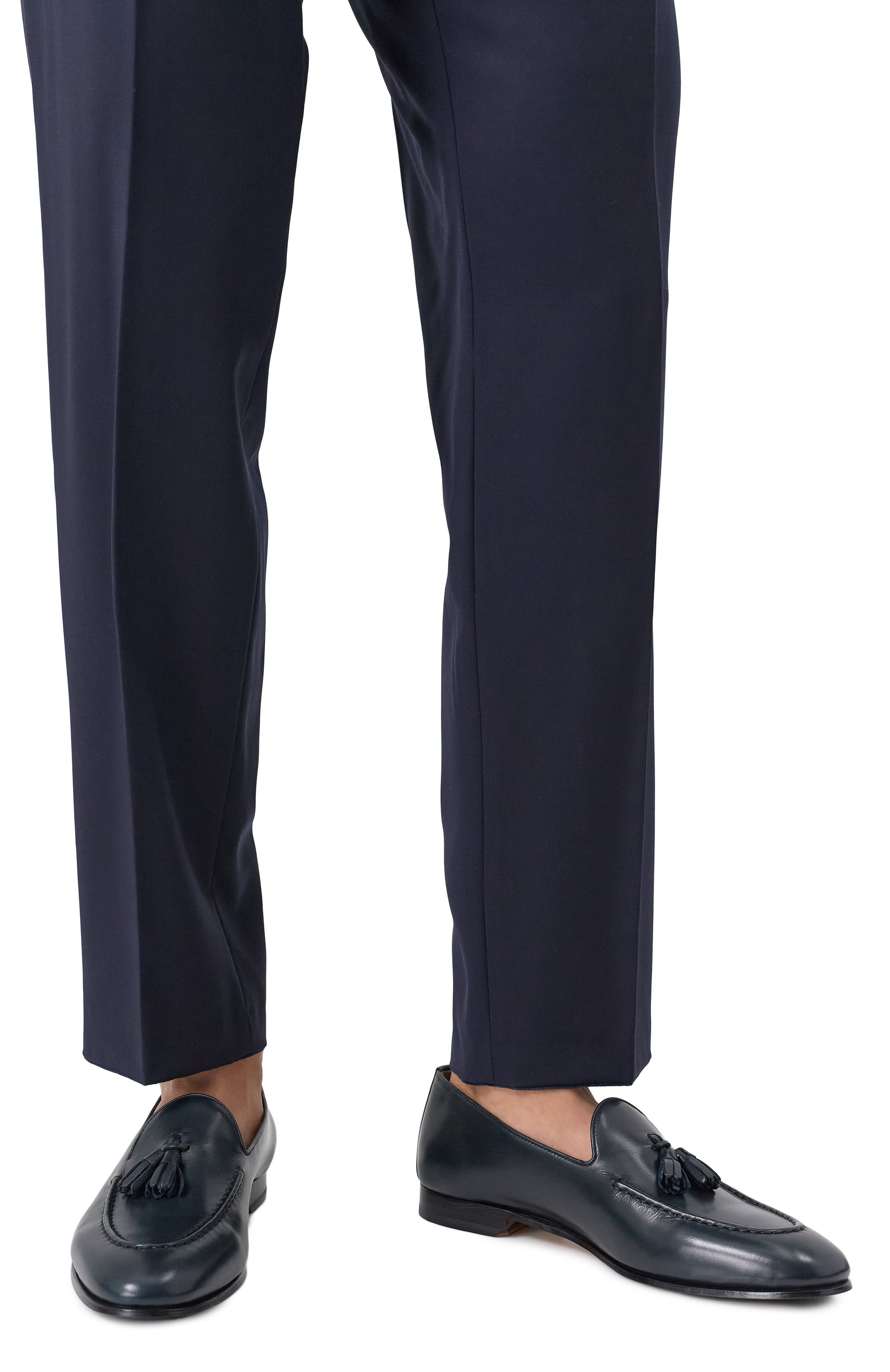Кожаные лоферы KITON темно-синего цвета по цене 157500 руб., арт. USSA083N0114302, фото 3 Кожаные лоферы KITON, арт. USSA083N0114302, фото 3