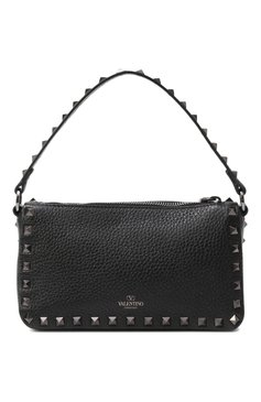 Женская сумка rockstud small VALENTINO черного цвета, арт. 5W2B0J47/HAD | Фото 6 (Ремень/цепочка: На ремешке; Драгоценные камни: Проставлено; Материал сплава: Проставлено; Материал: Натуральная кожа; Размер: small)