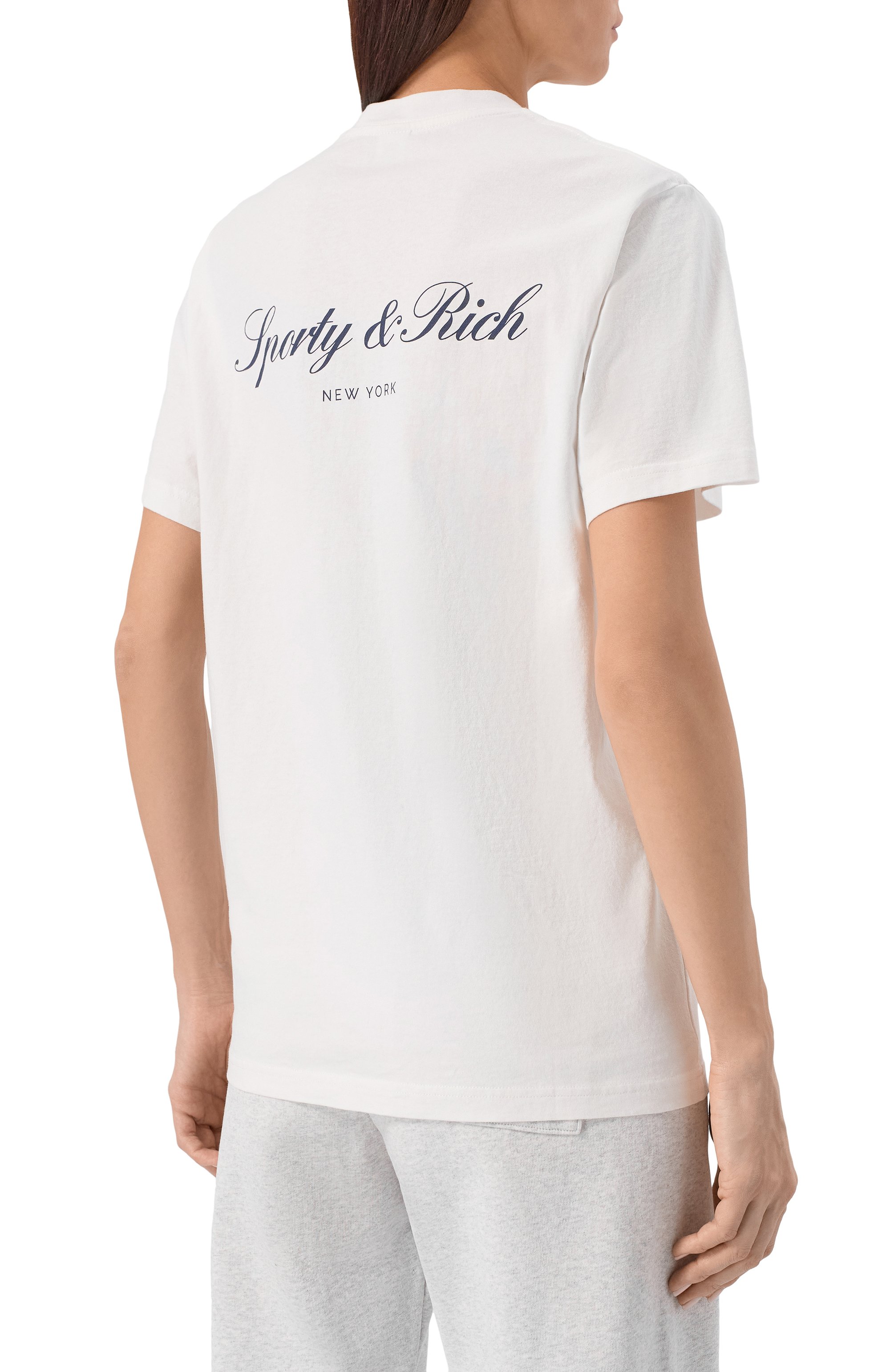 Хлопковая футболка SPORTY AND RICH, арт. T004368329WH01, фото 4