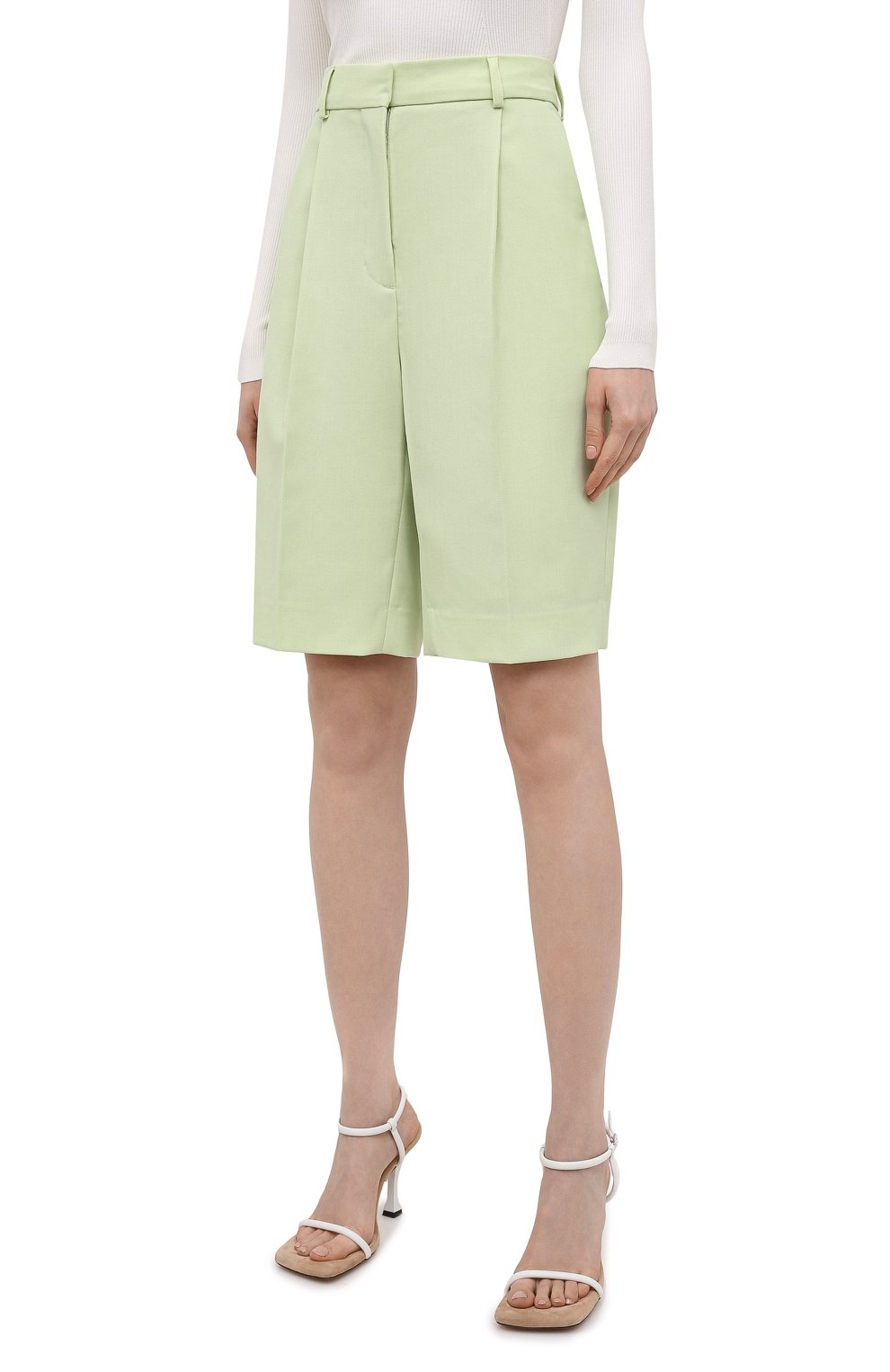 Шерстяные шорты ACNE STUDIOS зеленого цвета по цене 36250 руб., арт. AE0038, фото 3 Шерстяные шорты ACNE STUDIOS, арт. AE0038, фото 3