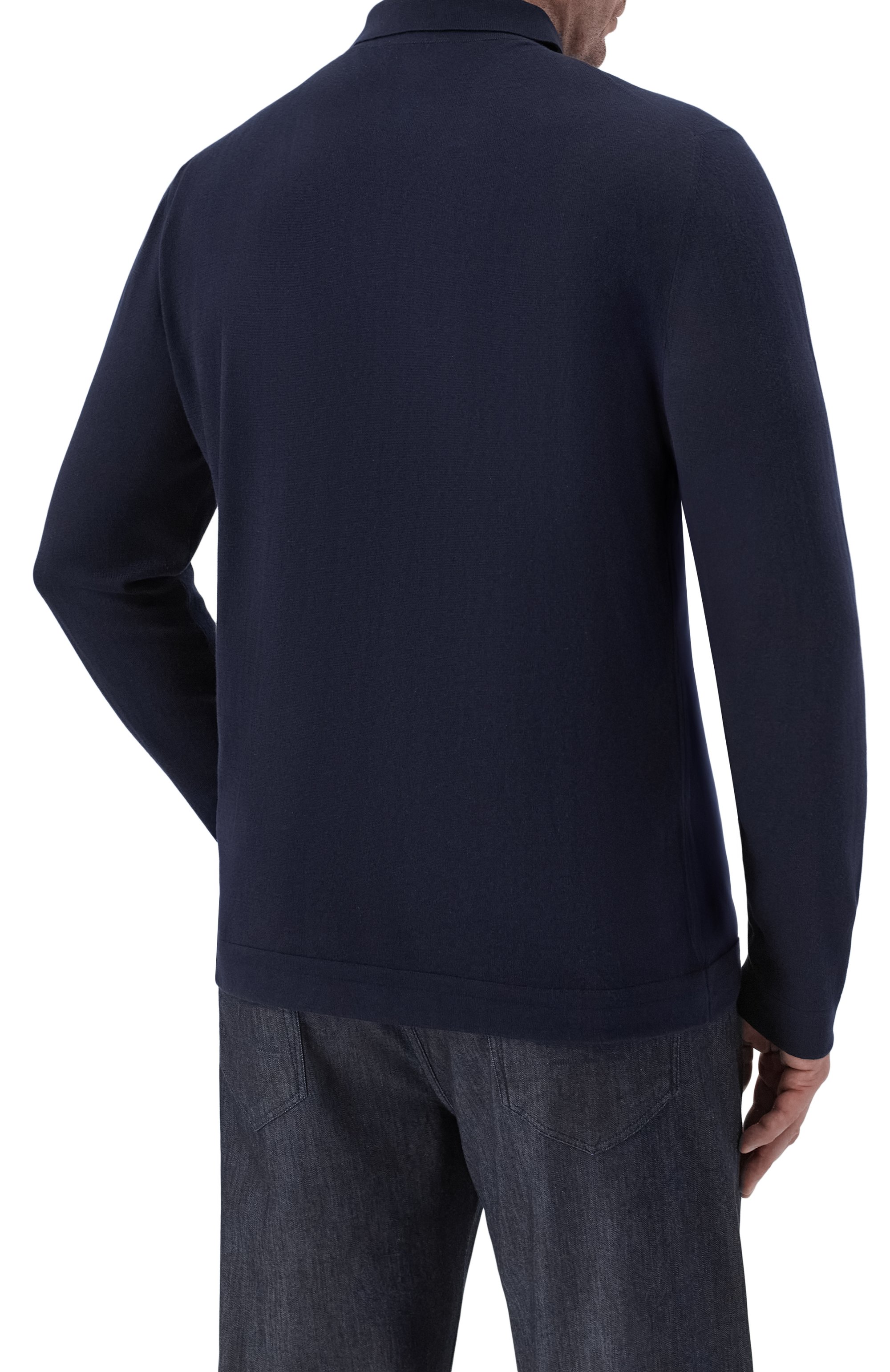 Хлопковое поло IL BORGO CASHMERE темно-синего цвета по цене 88500 руб., арт. MS60-1302-M0DG0B//MTM, фото 4 Хлопковое поло IL BORGO CASHMERE, арт. MS60-1302-M0DG0B//MTM, фото 4