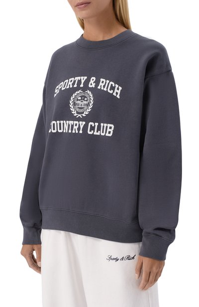 Хлопковый свитшот SPORTY AND RICH, арт. ST098711218GY25, фото 3