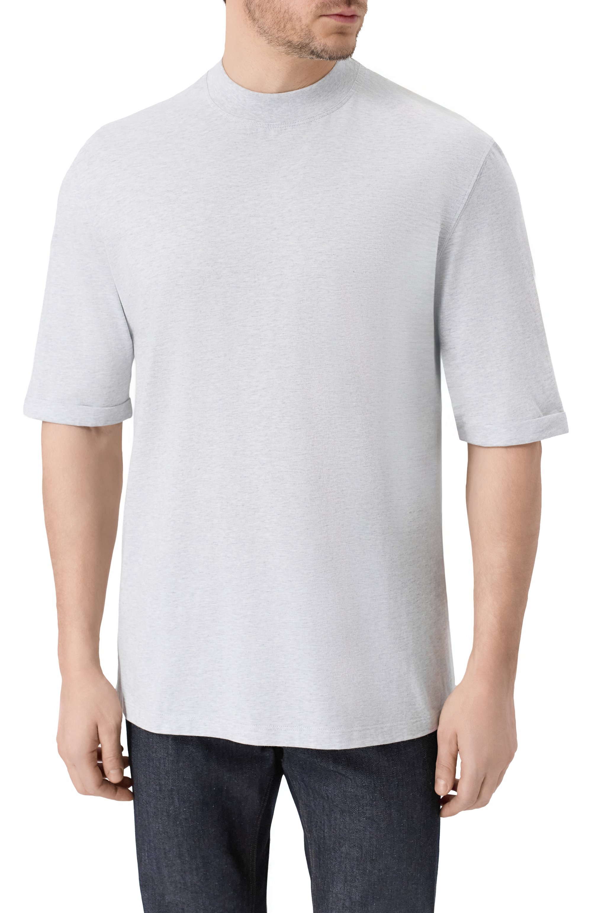 Хлопковая футболка BRUNELLO CUCINELLI светло-серого цвета по цене 81900 руб., арт. M0B131396, фото 3 Хлопковая футболка BRUNELLO CUCINELLI, арт. M0B131396, фото 3