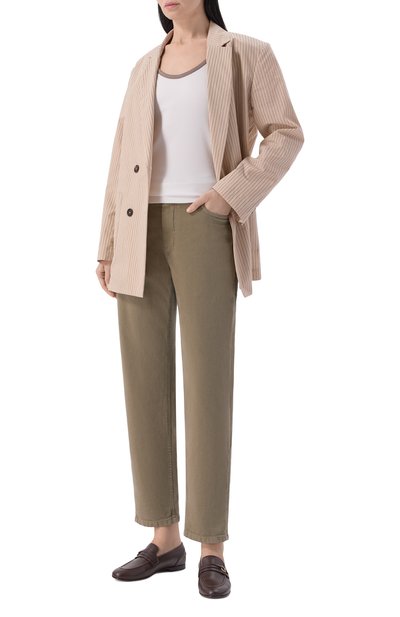 Джинсы BRUNELLO CUCINELLI хаки цвета по цене 133000 руб., арт. MB057P5319, фото 2 Джинсы BRUNELLO CUCINELLI, арт. MB057P5319, фото 2