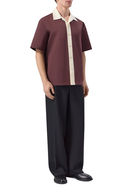 Мужская рубашка из хлопка и шелка JIL SANDER, арт. J22DL0340/J45266