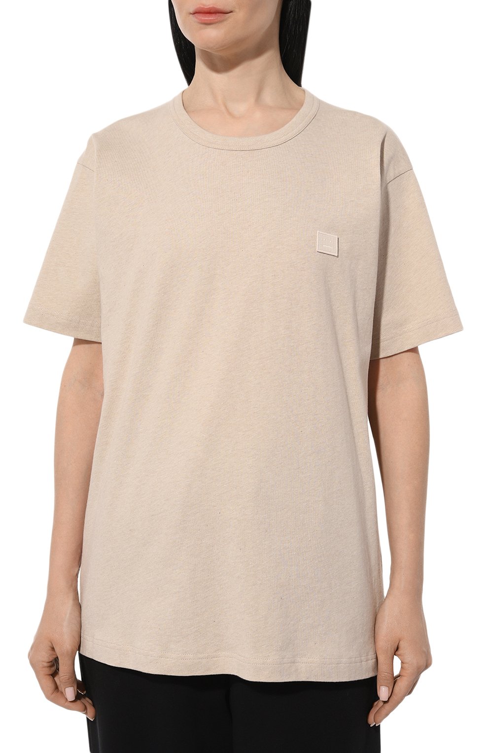 Хлопковая футболка ACNE STUDIOS бежевого цвета по цене 17750 руб., арт. NASH FACE633, фото 3 Хлопковая футболка ACNE STUDIOS, арт. NASH FACE633, фото 3