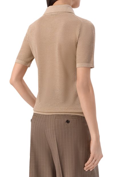 Шелковое поло KITON бежевого цвета по цене 151000 руб., арт. D55714, фото 4 Шелковое поло KITON, арт. D55714, фото 4