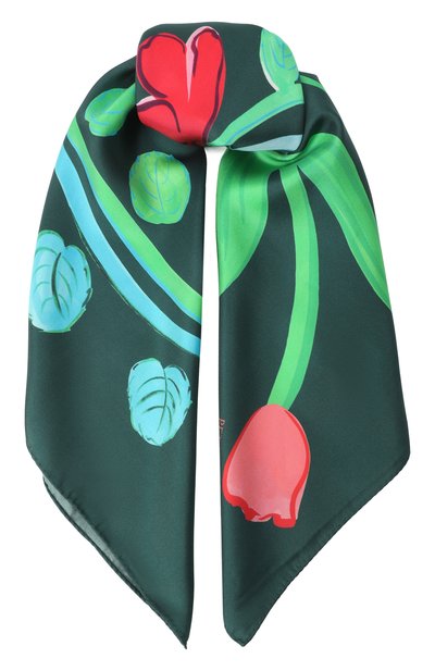 Шелковый платок зеленый гербарий PETITJEAN PARIS зеленого цвета по цене 35000 руб., арт. 19C1, фото 1 Шелковый платок зеленый гербарий PETITJEAN PARIS, арт. 19C1, фото 1