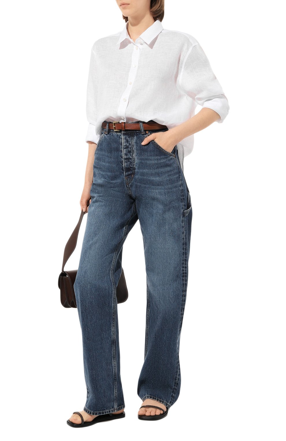 Льняная рубашка SASHAVERSE белого цвета по цене 25650 руб., арт. BL005/NL/WHITE, фото 2 Льняная рубашка SASHAVERSE, арт. BL005/NL/WHITE, фото 2