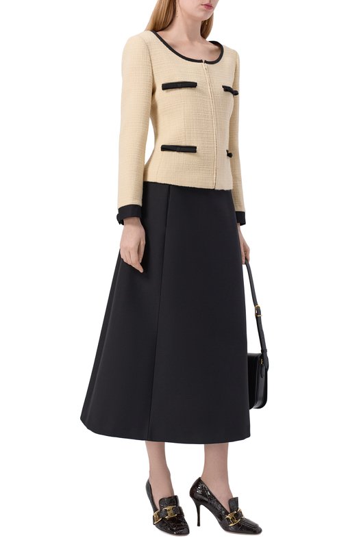 Твидовый жакет Valentino 7B0CE4T5/90Y Кремовый  7B0CE4T5/90Y Фото 2