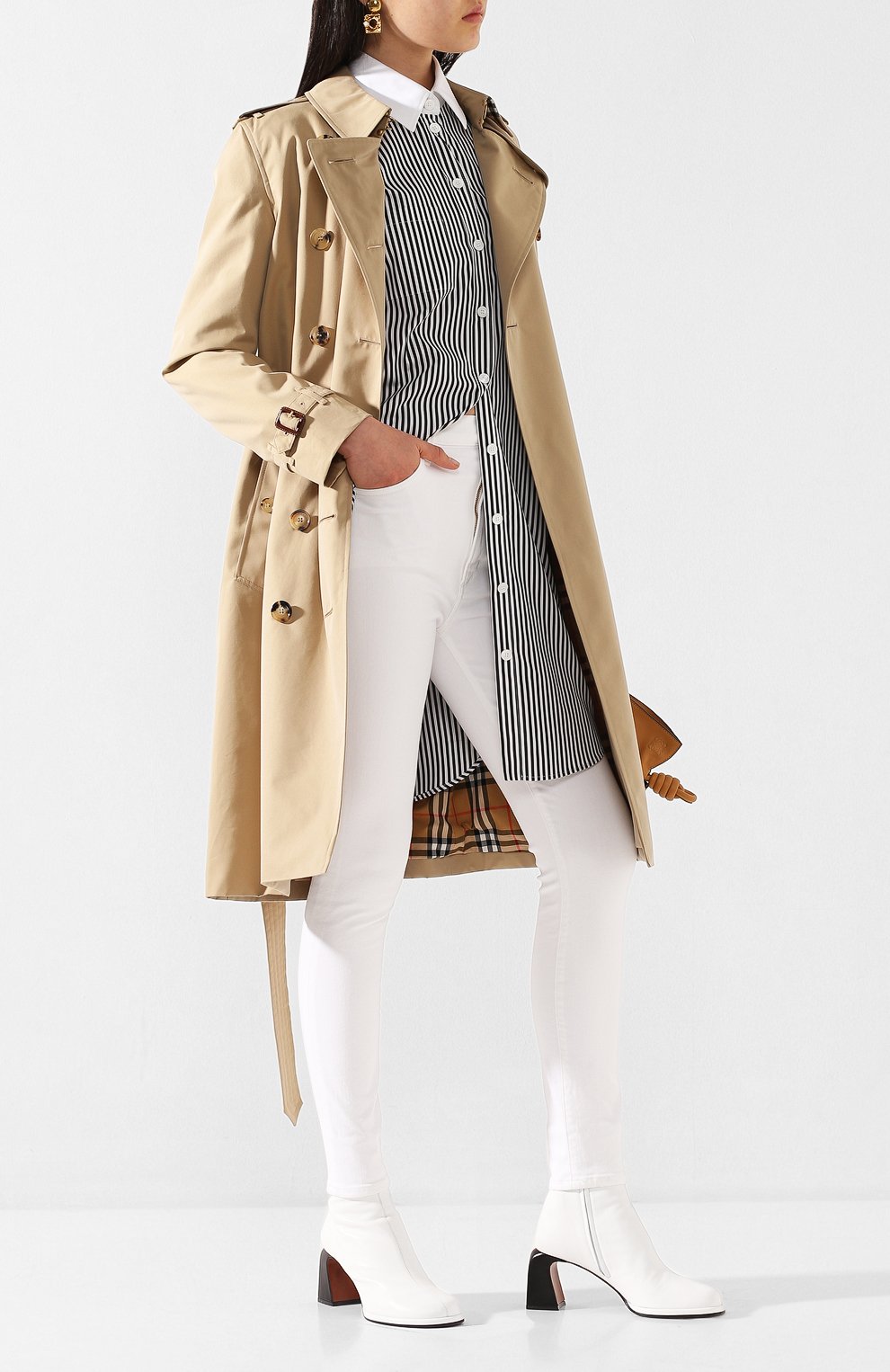 Хлопковая рубашка BURBERRY черно-белого цвета по цене 176500 руб., арт. 4564367, фото 2 Хлопковая рубашка BURBERRY, арт. 4564367, фото 2