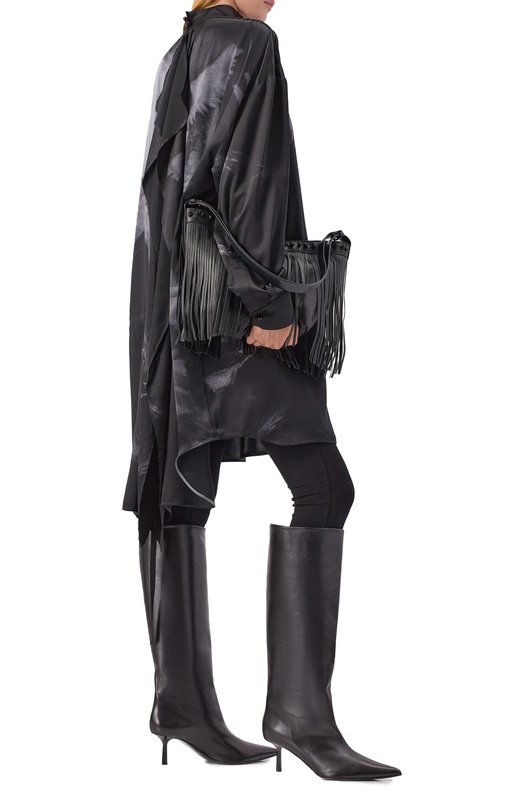 Шелковое платье Ann Demeulemeester B0013129/FA658 Чёрный  B0013129/FA658 Фото 2