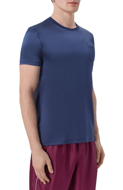 Шелковая футболка Kiton UNWM019K0760H Синий  UNWM019K0760H Фото 3