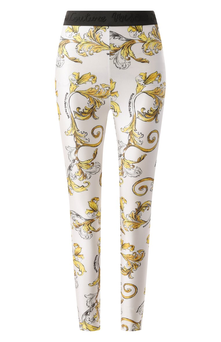 Женские легинсы VERSACE JEANS COUTURE белого цвета, арт. 78HAC101/JS470 | Фото 1 (Длина (брюки, джинсы): Стандартные; Женское Кросс-КТ: Леггинсы-одежда; Стили: Гламурный; Материал внешний: Синтетический материал; Автоматизация состава: Проставлено; Автоматизация ТО: Проставлено)