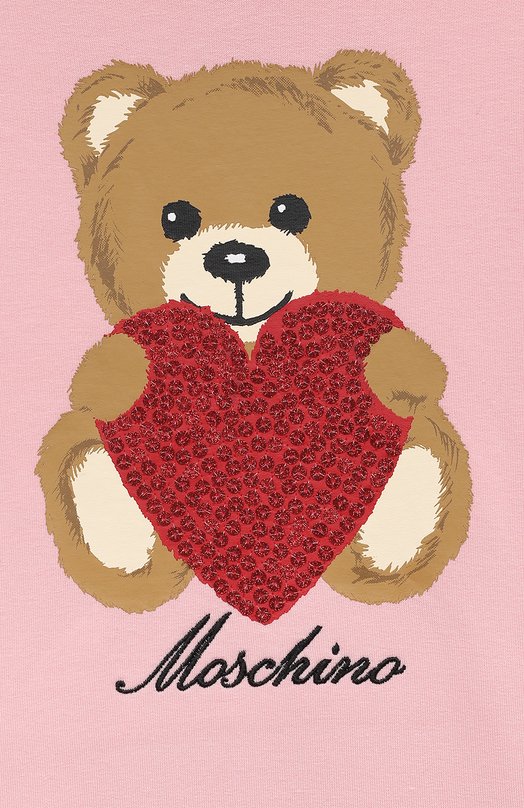 

Хлопковое платье Moschino, Розовый