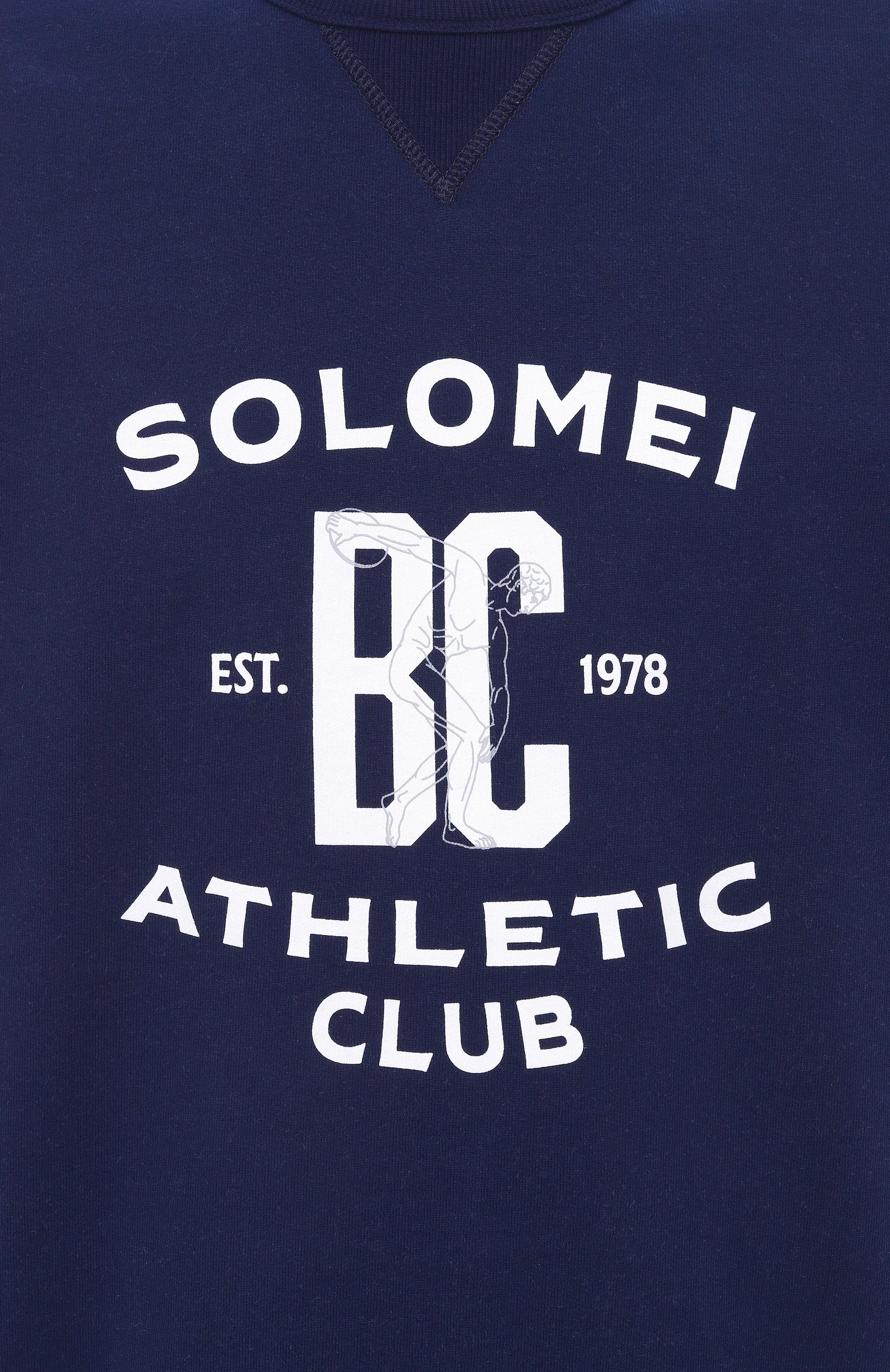 Хлопковый свитшот BRUNELLO CUCINELLI темно-синего цвета по цене 88800 руб., арт. MN05N3378G, фото 6 Хлопковый свитшот BRUNELLO CUCINELLI, арт. MN05N3378G, фото 6