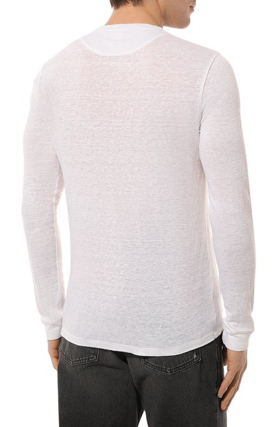 Льняной лонгслив 120% LINO белого цвета по цене 21950 руб., арт. Y0M70F4/000E908/S00, фото 4 Льняной лонгслив 120% LINO, арт. Y0M70F4/000E908/S00, фото 4