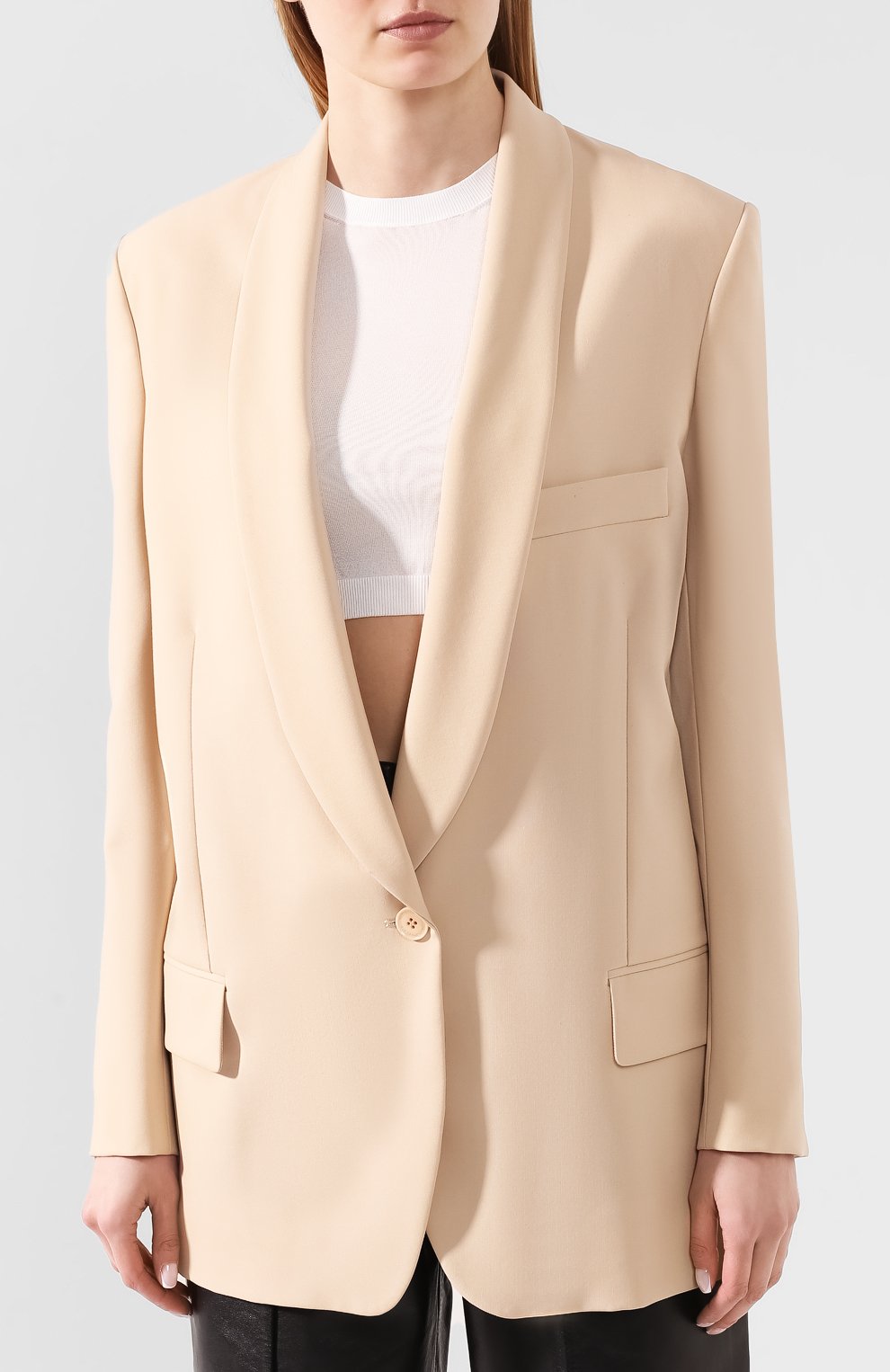 Шерстяной жакет STELLA MCCARTNEY кремового цвета по цене 129500 руб., арт. 600773/S0A41, фото 3 Шерстяной жакет STELLA MCCARTNEY, арт. 600773/S0A41, фото 3