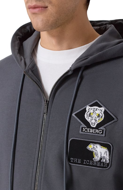 Хлопковая толстовка Iceberg E024/6341 Серый  E024/6341 Фото 5