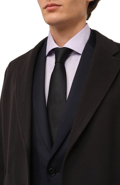 Шелковый галстук LANVIN черного цвета по цене 15400 руб., арт. 3059/TIE, фото 2 Шелковый галстук LANVIN, арт. 3059/TIE, фото 2