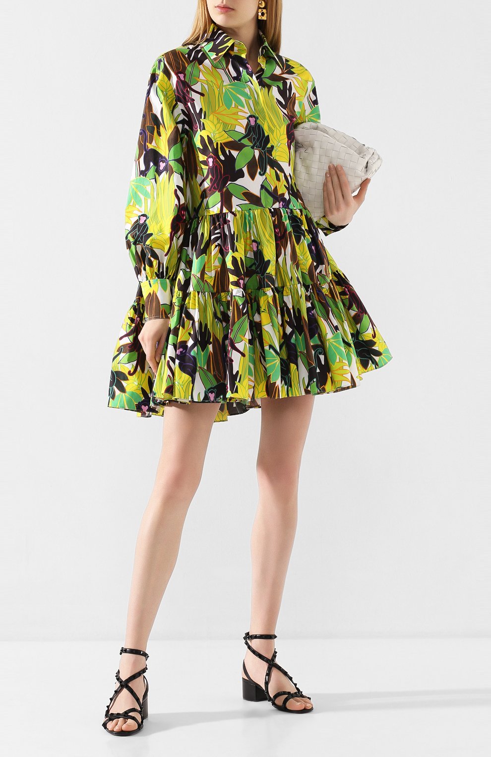 Хлопковое платье VALENTINO разноцветного цвета по цене 299500 руб., арт. TB0VAQ375DE, фото 2 Хлопковое платье VALENTINO, арт. TB0VAQ375DE, фото 2