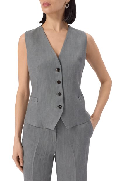 Жилет из вискозы и льна ANTONELLI FIRENZE, арт. M3036N/974, фото 3