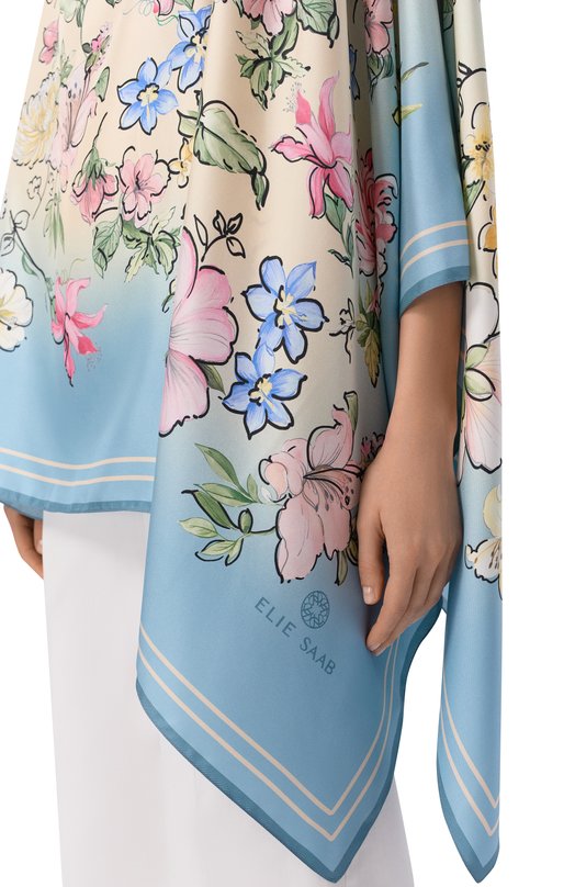 Шелковый топ Elie Saab 710010413 Разноцветный  710010413 Фото 5