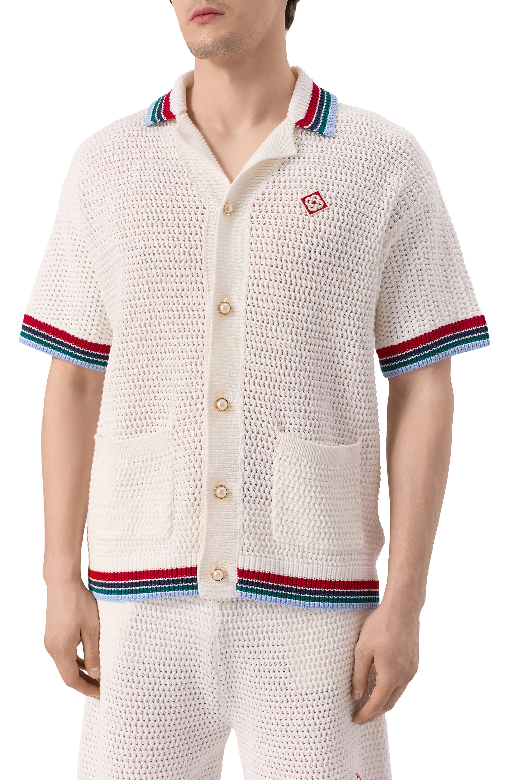 Хлопковая рубашка CASABLANCA белого цвета по цене 64850 руб., арт. MS25KW92001, фото 3 Хлопковая рубашка CASABLANCA, арт. MS25KW92001, фото 3