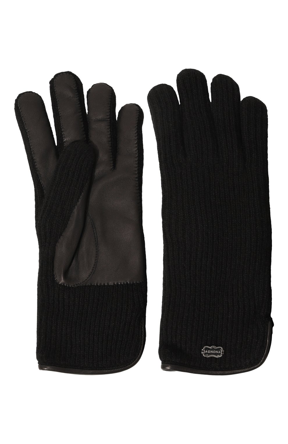 Кашемировые перчатки AGNONA черного цвета по цене 66500 руб., арт. MY08U10E/1K1209E, фото 2 Кашемировые перчатки AGNONA, арт. MY08U10E/1K1209E, фото 2
