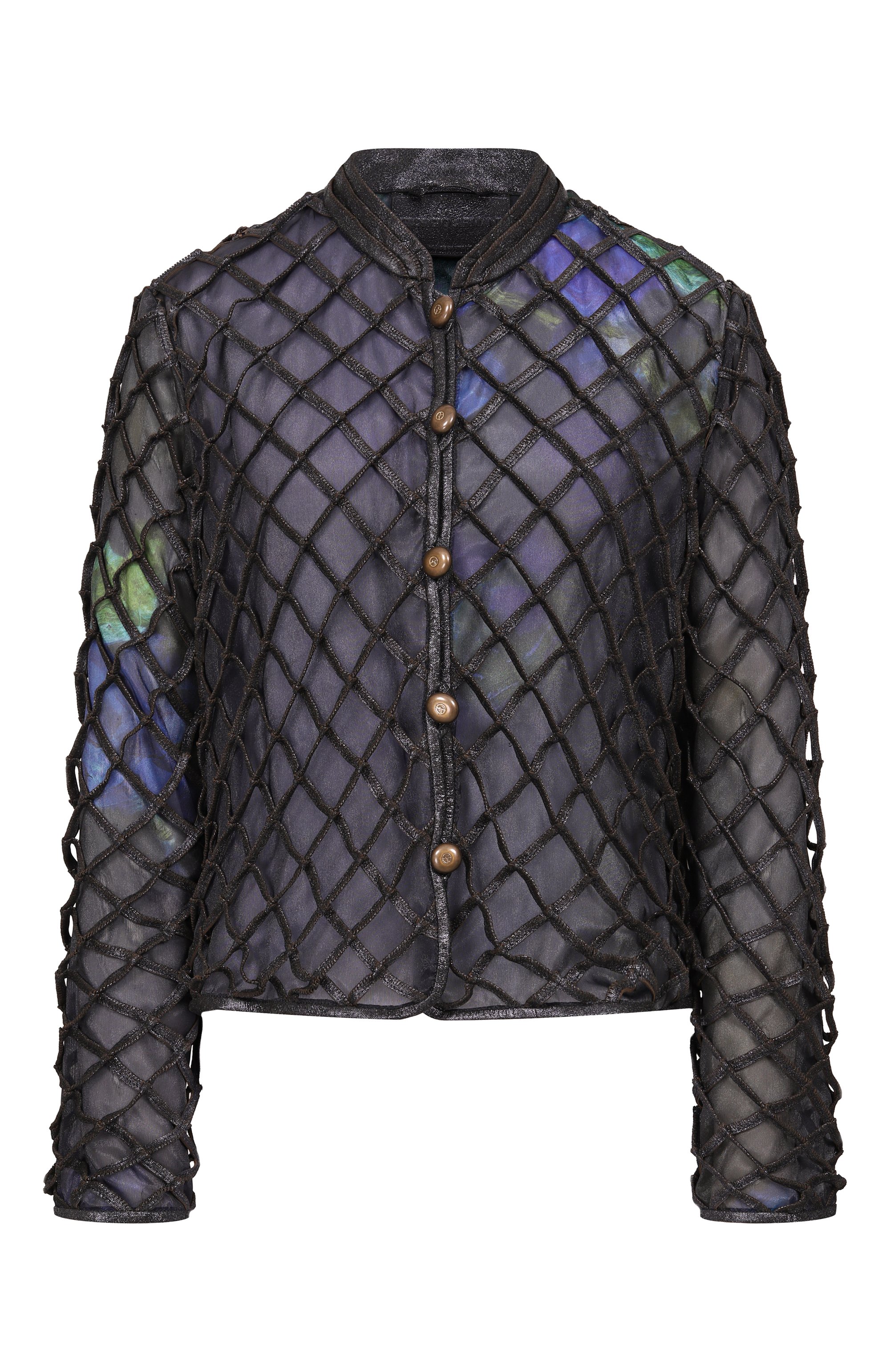 Кожаный жакет GIORGIO ARMANI темно-синего цвета по цене 1930000 руб., арт. GW003374/AF26010, фото 1 Кожаный жакет GIORGIO ARMANI, арт. GW003374/AF26010, фото 1