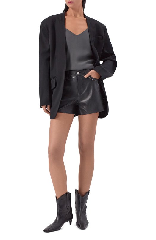 Кожаные шорты Zadig and Voltaire RWBS01029 Чёрный  RWBS01029 Фото 2