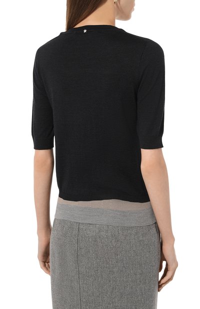 Пуловер из шерсти и шелка LORENA ANTONIAZZI темно-синего цвета по цене 49950 руб., арт. A24111TM45B/2862, фото 4 Пуловер из шерсти и шелка LORENA ANTONIAZZI, арт. A24111TM45B/2862, фото 4