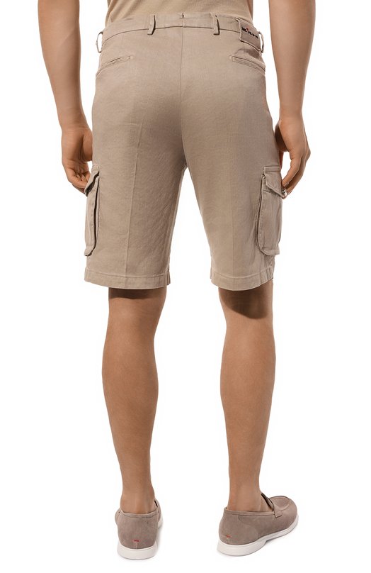 Шорты изо льна и хлопка Kiton UFPPBK0604D Бежевый  UFPPBK0604D Фото 4