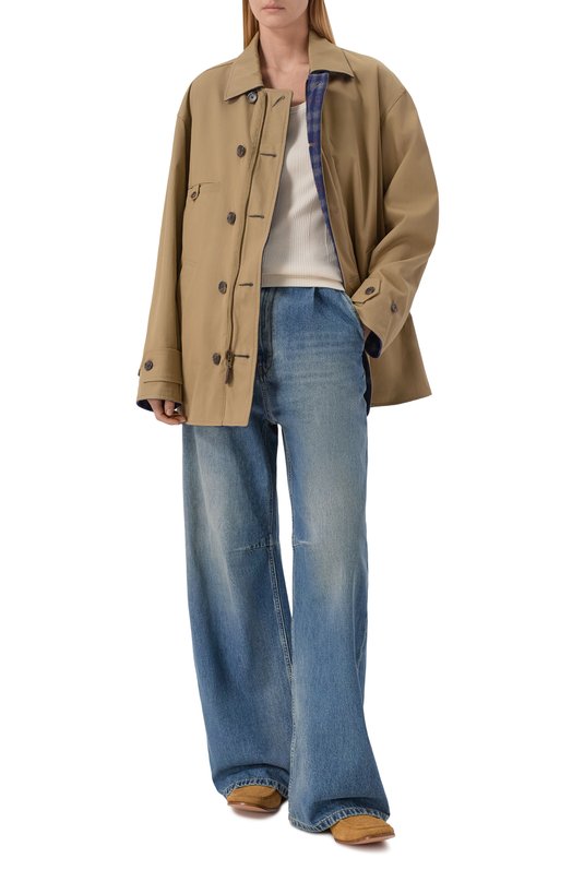 Хлопковая куртка Maison Margiela S51AM0511/MTN154 Бежевый  S51AM0511/MTN154 Фото 2