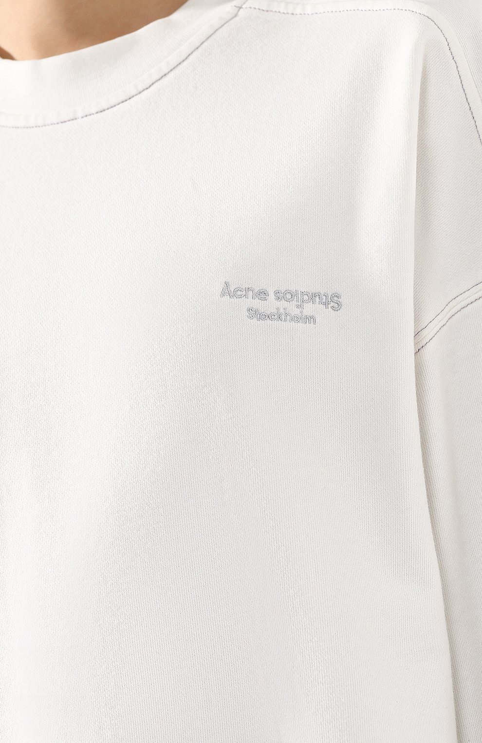 Хлопковый свитшот ACNE STUDIOS белого цвета по цене 17450 руб., арт. AI0007, фото 5 Хлопковый свитшот ACNE STUDIOS, арт. AI0007, фото 5