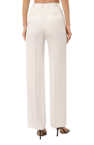 Брюки из вискозы KITON белого цвета по цене 111000 руб., арт. D48109K0962B, фото 4 Брюки из вискозы KITON, арт. D48109K0962B, фото 4