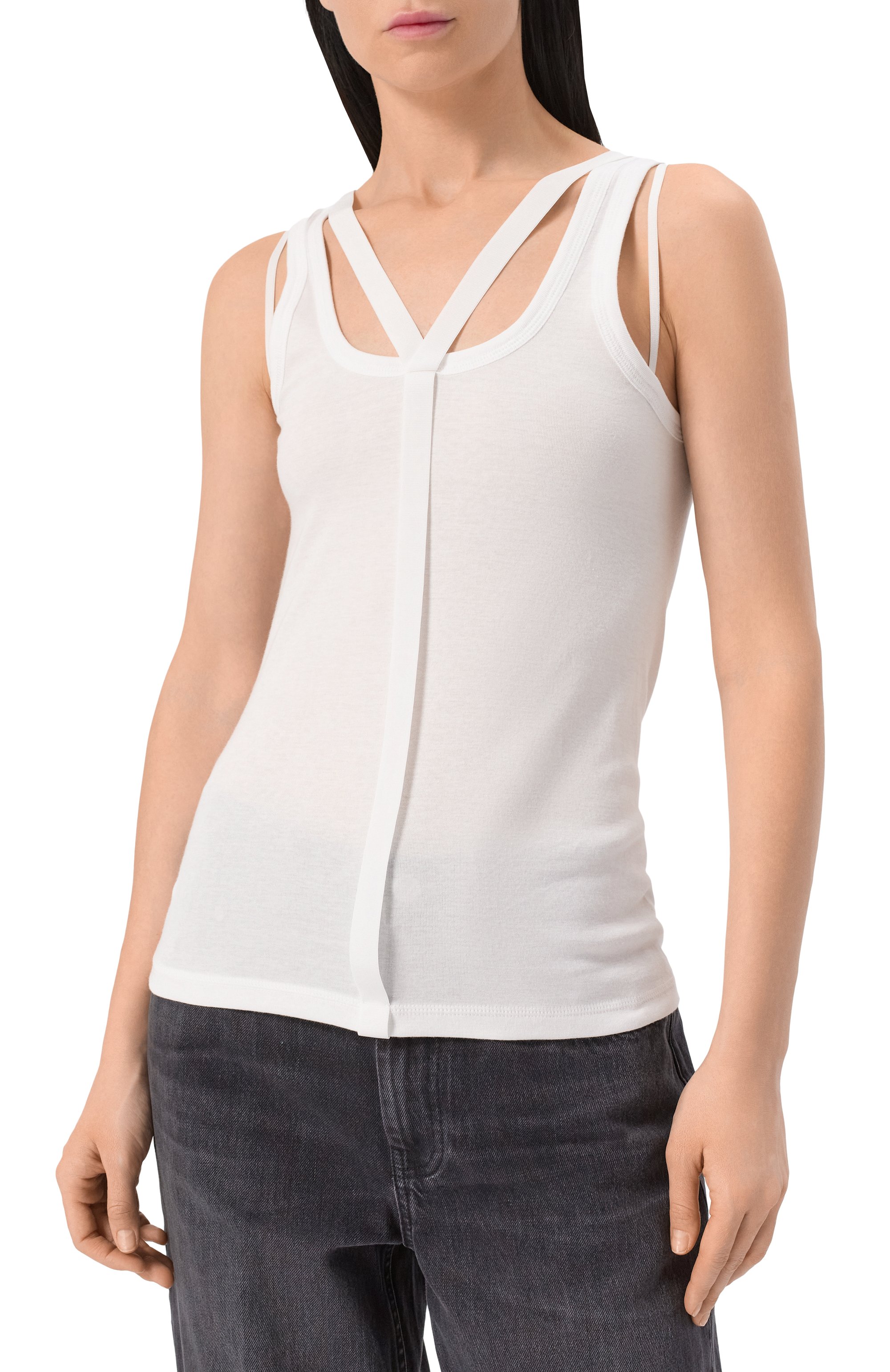 Майка HELMUT LANG белого цвета по цене 25350 руб., арт. 009HW503, фото 3 Майка HELMUT LANG, арт. 009HW503, фото 3