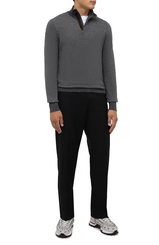 Джемпер из кашемира и хлопка Zegna UYQ25/127 Серый  UYQ25/127 Фото 2