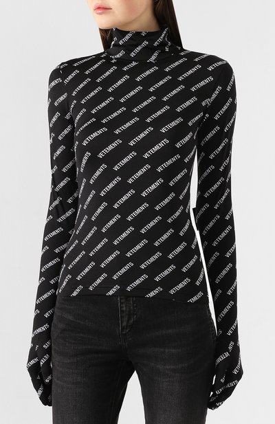 Водолазка с логотипом бренда VETEMENTS, арт. SS20T0002 2613/W/BLACK/WHITE, фото 3