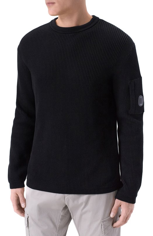 Хлопковый свитер C.P. Company 20CMKN095A/110560A Чёрный  20CMKN095A/110560A Фото 3