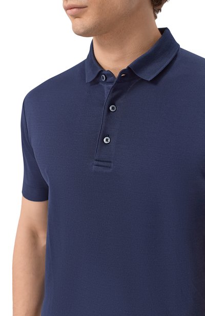 Хлопковое поло DUNO темно-синего цвета по цене 19950 руб., арт. N0VUS/BARZI, фото 5 Хлопковое поло DUNO, арт. N0VUS/BARZI, фото 5